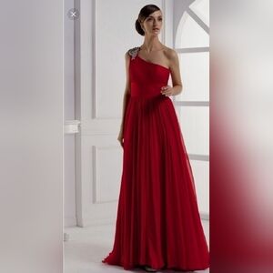 Colors Red one-shoulder Prom dress Gown 14